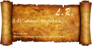 Löwbeer Rozvita névjegykártya